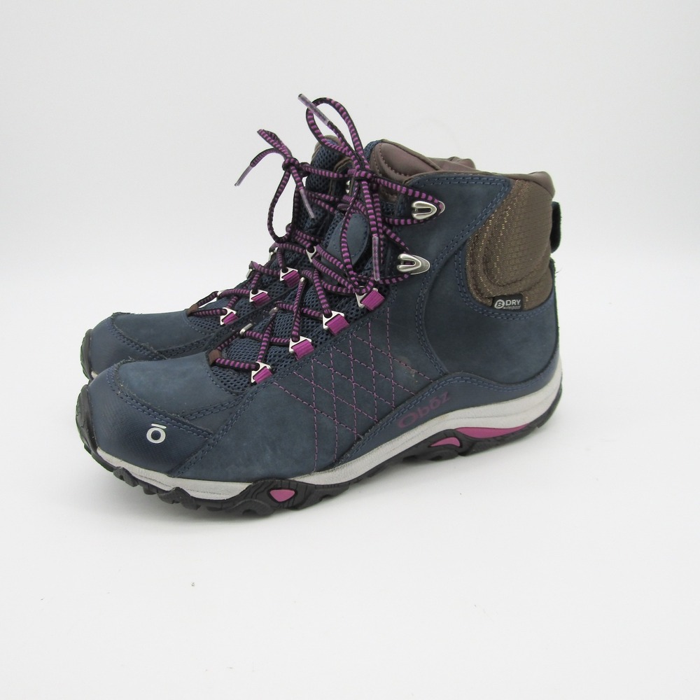 Oboz Sapphire Mid B-Dry Waterproof Hiking Boots Womens 7.5 Navy Blue Purple - Picture 7 of 9